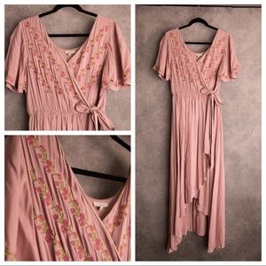 Piper and Scoot dusty pink maxi dress M